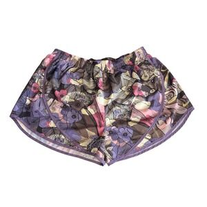 Nike Womens Size XL Dri-Fit Tempo Running Shorts Floral Purple Athletic